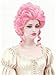 Rugelyss Short Wavy Curly Pink Wig Big Bouffant Beehive Wigs for Women fits 70s 80s Costume or Halloween Vintage Cosplay Party