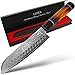 KEMP&ECKE® Santoku Damastmesser "Lotus" Küchenmesser mit Japanischen 67 Schichten VG10 Damaststahl 18cm Klinge, Scharfes Profi Messer Damast Kochmesser Damaszener Chefmesser mit Griff aus Ahorn