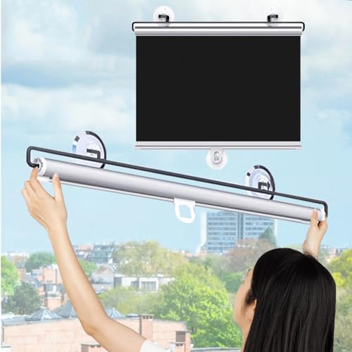 YHBZ Cortinas enrollables con ventosas,Persianas enrollables y estores retráctil,Cortina Opaca Ligera,Cortina de protección Solar,para salón Cocina Coche baño Oficina,W60xH180cm/24x71in-A
