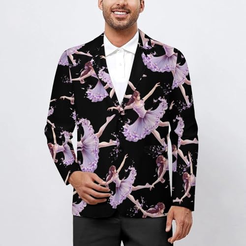 Ballerina Dancing Men's Suits Dress Business Formal Suit Print Jackets Coat for Wedding Party2