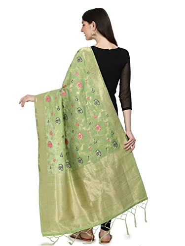 Image of DEVANGI Women's Floral Silk Blend Dupatta