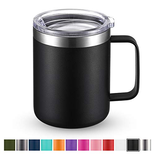 Civago Stainless Steel Coffee Mug Cup with Handle, 12 oz Double Wall Vacuum