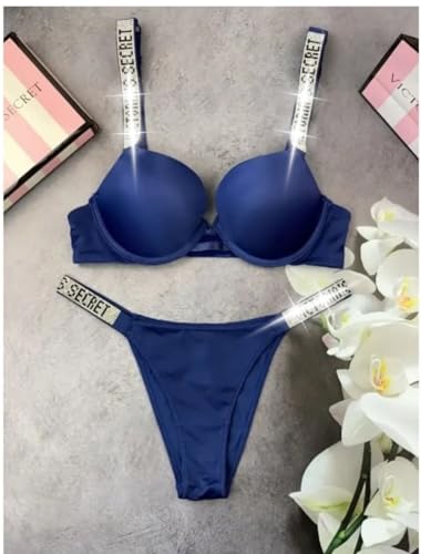 Image of Women Girl's Plain Cotton Padded Push-up Wireless Underwired Sports Non Padded Regular V Secret Everyday Wear Stylish Wired Non-Wired Full Coverage T-Shirt Solid Bra Underwear Lingerie Set
