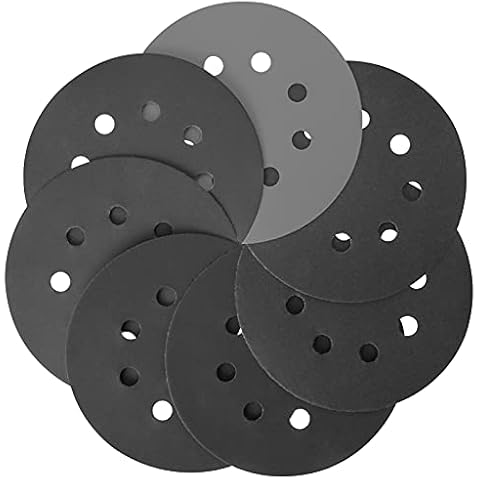 90PCS 5 Inch Sanding Discs, Wewink Plus 8 Hole Wet Dry Hook and Loop 240 320 400 600 800 1000 1200 1500 2000 3000 Grit Sandpaper Assortment for Hand Orbital Sander, Woodworking, Polishing, Drywall Cover