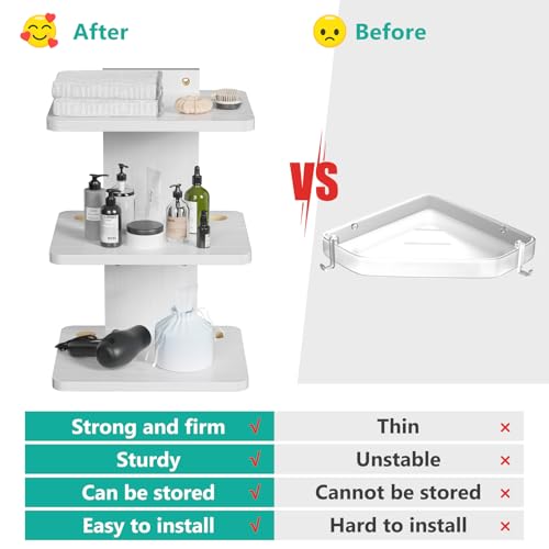 Image of WALI Floating TV Shelf, 3 Tier Projector Shelf for DVD Players, Routers, Game Consoles, Cable Boxes, Living Room Decor Accessories, Wall Mount Shelves Holds Up to 22lbs (CS303NW), 3-Shelf, White