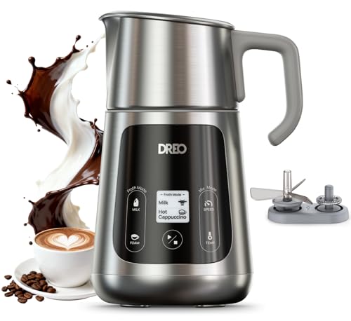 Dreo All-in-1 Milchaufschäumer, Automatischer Schaummacher für Latte Art-Niveau Mikrofoam und...