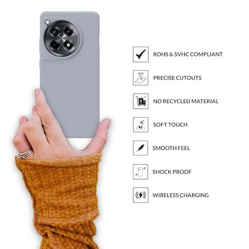 Image of SPRIG Compatible with Oneplus 12R Premium SilkTone Back Cover Drop Tested Shock Proof Mobile Case for Men, Women, Boys and Girls with Camera Protection (Blue Grey)