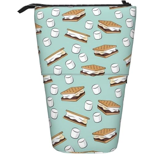 Bolsa De Lápices Malvaviscos Mores Sobre Menta Oscura Bolsa De Cosméticos De Gran Capacidad Estuche Para Bolígrafo, Para Adolescentes, Niños, Niñas
