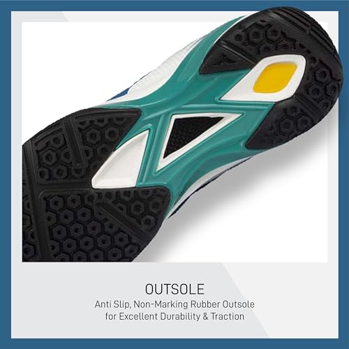 Image of Apacs Champ 303 (CP-303-XY) Non-Marking Professional Badminton Shoes | Ideal for Indoor Games (Badminton, Tennis, Volleyball, Squash) Durable | Super Stable | Hi-Comfy Badminton Shoe Blue (UK 9)