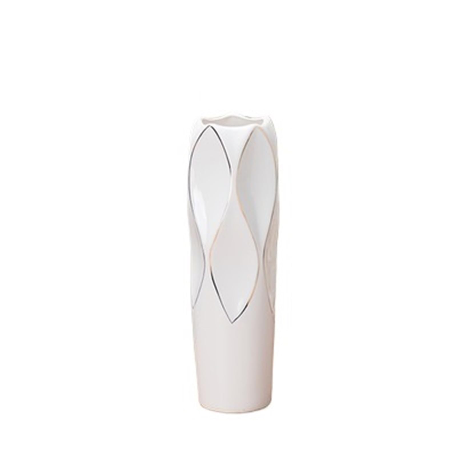 30cm Porcelain Vase Ceramic Tabletop Flower Study Hallway Home Wedding Decoration For Living Room, Office, Wedding(StyleW)