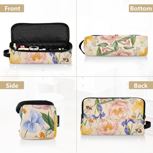 Bolsa de Viaje para Herramientas de Cabello con Alfombrilla Resistente al Calor Doble Capa para Planchas de Pelo, Alaciadoras y Rizadores, Diseño Floral Estival miniatura 5
