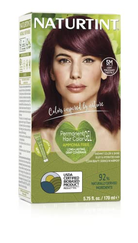 Naturtint Permanent Hair Color 5M Light Mahogany Chestnut (Pack of 1), Ammonia Free, Vegan, Cruelty Free, up to 100% Gray Coverage, Long Lasting Results