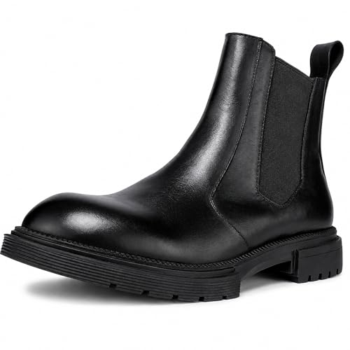 Image of Men's Premium Leather Chelsea Boots | Double Elastic Gussets & Breathable OrthoLite Anti-Odor Insoles | Slip-Resistant Rubber Outsole, Leather Lined for All-Day Comfort (Casual & Work)