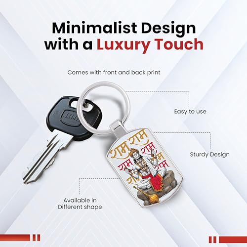 Image of Stylish Metal Keychains with Permanent Glossy Print - Inspirational Quotes & Spiritual Designs - Perfect Key chains for loved ones, Personal Use, Gifts & Return Gifts