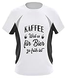 Kaffee: Weil es für Bier zu früh ist - Herren Laufshirt tailliert geschnitten -XL-Schwarz-Weiss