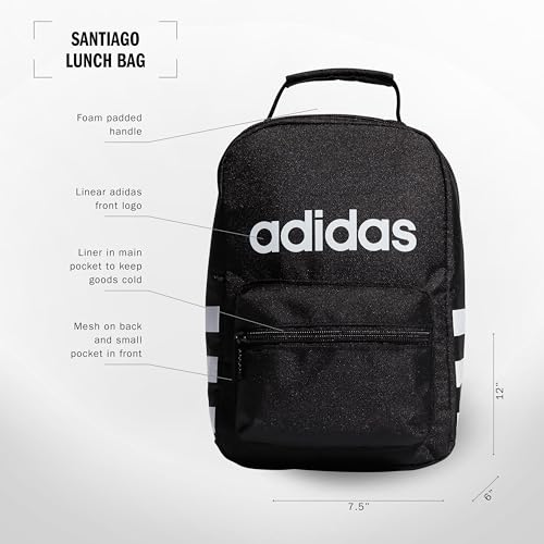 adidas Prime Backpack (37L) + Santiago Lunch Bag (7L), Black/White + Black/White, One Size2