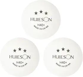 10 Bolas Tênis de Mesa Ping Pong Huieson 3 Estrelas H40+ Plástico ABS Profissional