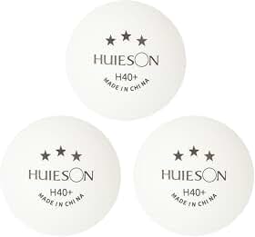 10 Bolas Tênis de Mesa Ping Pong Huieson 3 Estrelas H40+ Plástico ABS Profissional