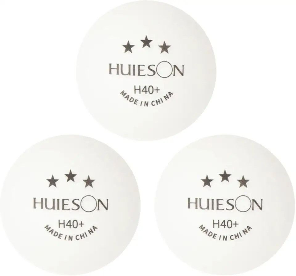 10 Bolas Tênis de Mesa Ping Pong Huieson 3 Estrelas H40+ Plástico ABS Profissional