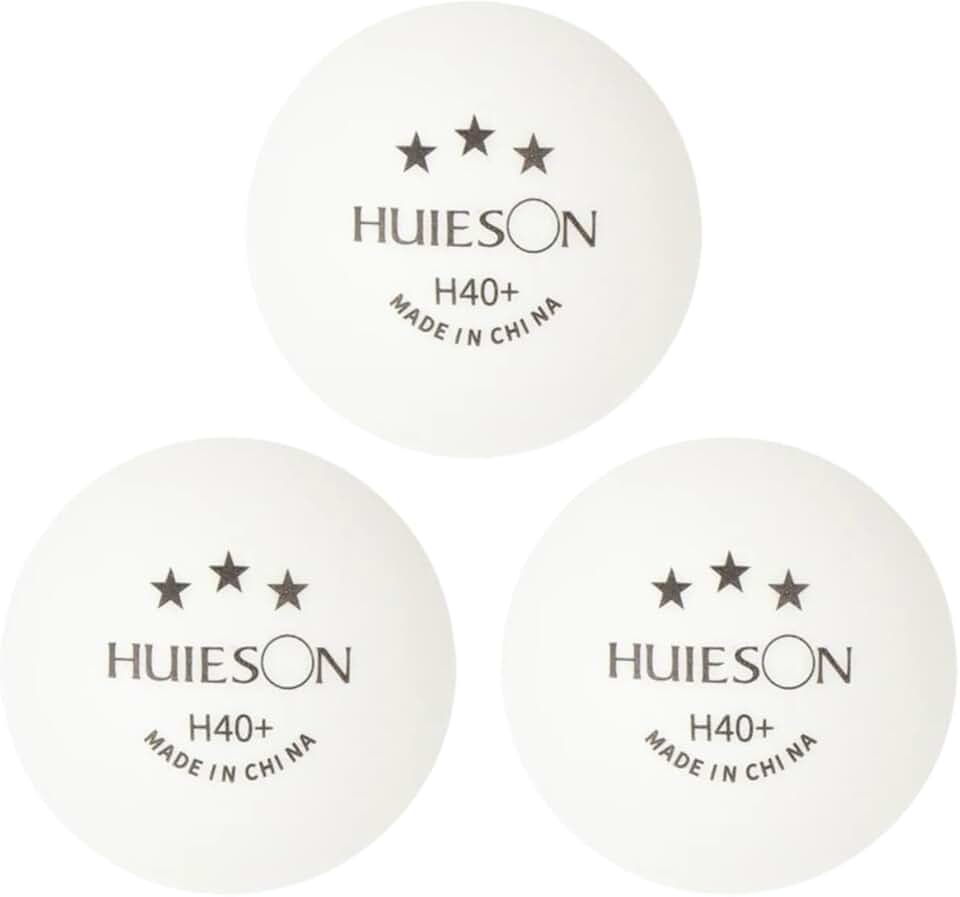 10 Bolas Tênis de Mesa Ping Pong Huieson 3 Estrelas H40+ Plástico ABS Profissional