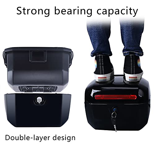 Baúl de motocicleta universal de doble capa, maletero trasero de scooter 2