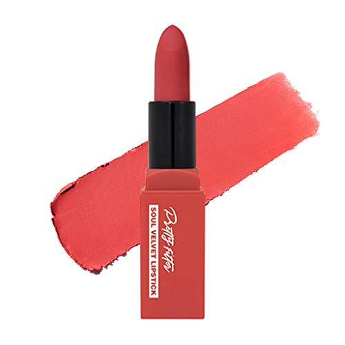 Touch in Sol Pretty Filter Soul Velvet Lipstick 3.5g - Long Lasting Hydrating Formula Semi Matte Lipstick, Daily Natural Lip Color with Romantic Look (#1 Gili Coral)