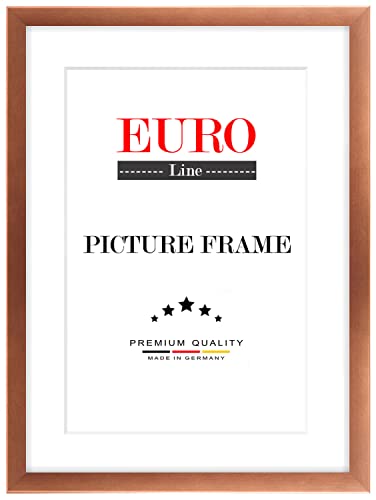 euroline35 marco de fotos sobre medida para las fotos 37 cm x 10 – 150 cm, creación sobre medida del marco de madera (MDF, incluidos cristal acrílico tratado antirreflejos y parte trasera (MDF, anchura del marco: 35 mm, madera, cobre, 37 x 46 cm format d'image