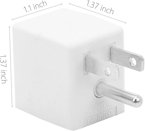 Miniatura 4 de Adaptador de 3 clavijas macho-hembra, adaptador de corriente macho hembra de 90 grados, adaptador de corriente macho hembra de EE. UU., cambiador de