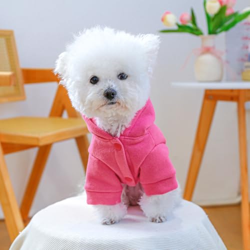 Sudadera con capucha para perro color rosa talla M miniatura 4