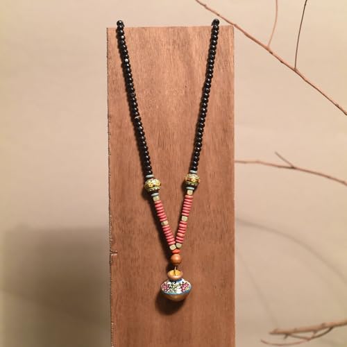 Image of AAKRITI ART CREATIONS Boho & Tribal Handcrafted Ethnic Necklace Collection | Multicolour Pendants, Mandala, Lotus & Dreamcatcher Designs | Artisan Lariat, Collar & Statement Jewelry for Women
