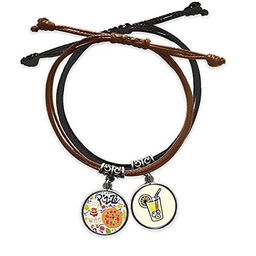 Bracelet main chaîne Cook Pizza Italie : le cadeau idéal en corde et cuir