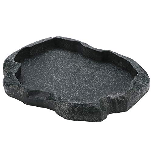 Feeder ABS Hars Duurzame Reptiel Rock Voedsel en Waterschotel Feeder Bowl voor Schildpad Hagedis (M-Moyu Groen) - Afbeelding 5