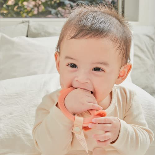 Image of Moyuum Silicone Swing Bird Teether Toy | Made in Korea, Provides Teething Relief, Wrist Teether is Easy to Grip, Designed to Rock, Babies 3+ Months