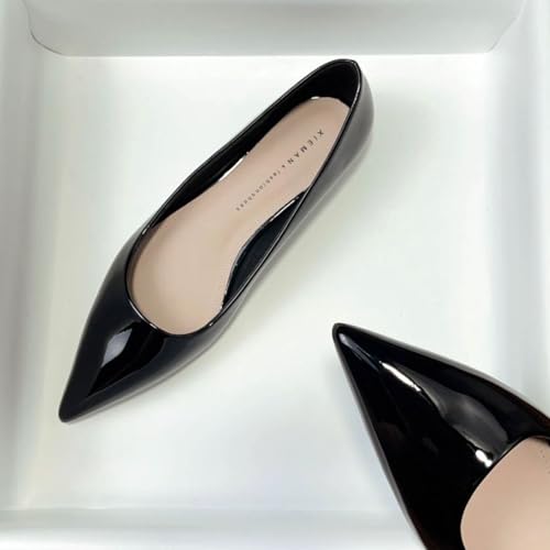 Women's Patent Leather Pointed Toe Flats Slip On Casual Work Dressy Flat Shoes Comfortable Ballet Flats2