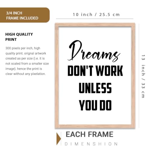 Image of kotart Motivational Quote wall Paintings with Frame for Home Decoration - Painting for Living Room Bedroom Office Wall hanging frames - Pack of 6 - Set of 6 Multicolo (10x13 inch, B)