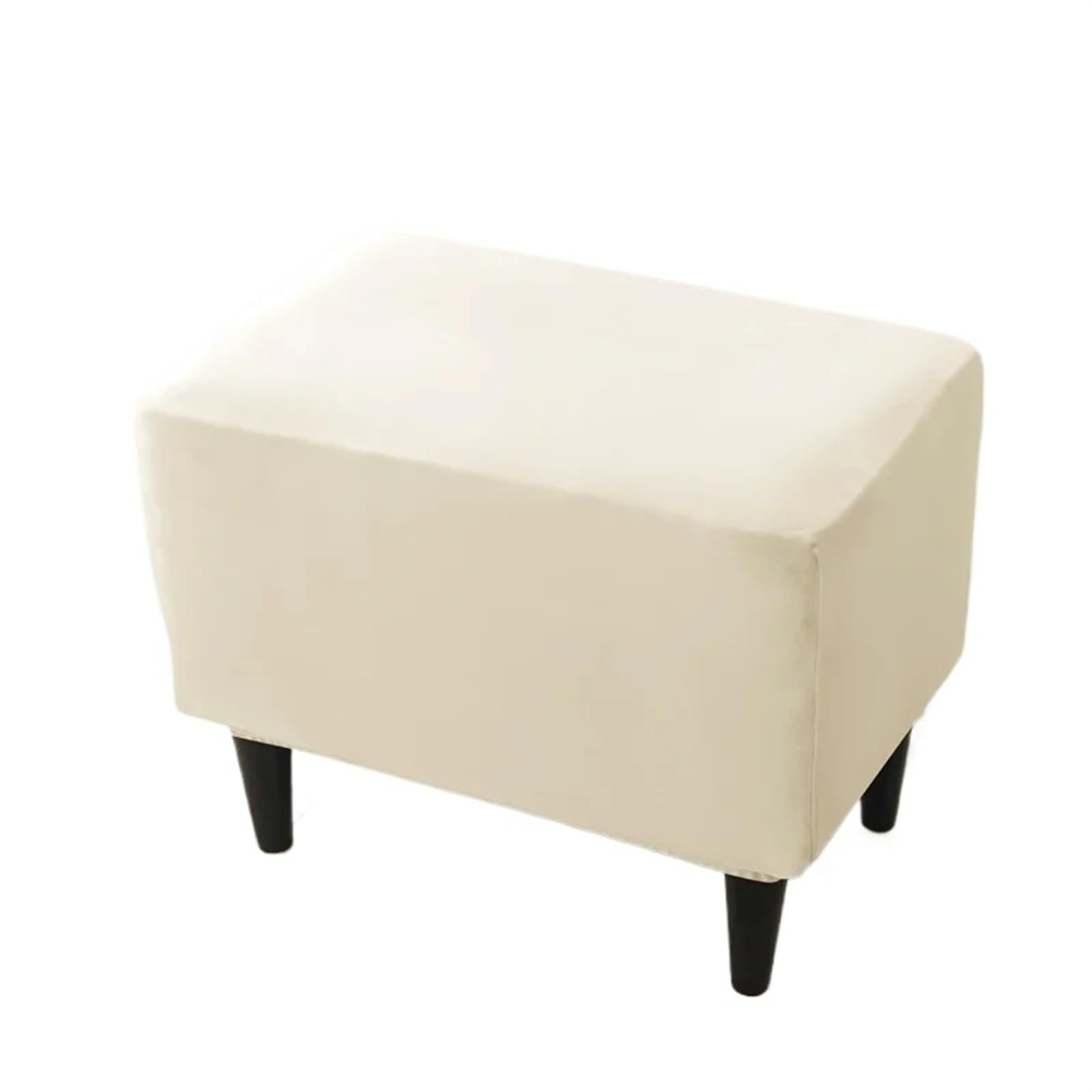 YXINAER Foot Stool Cover Velvet Elastic Ottoman Stool Cover Rectangle Bedroom(B1 Footstool Cover)