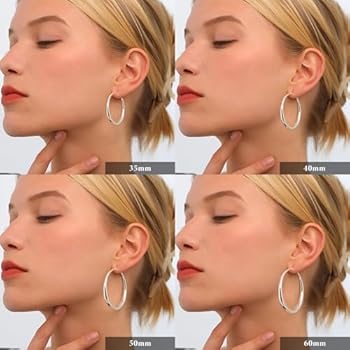 PABBEU 5 paar kleine gouden creolen voor dames, hypoallergeen, heren, goud, licht, creolen, goud, dames, meisjes, 6/8/10/12/14 mm, Roestvrij staal, Geen edelsteen
