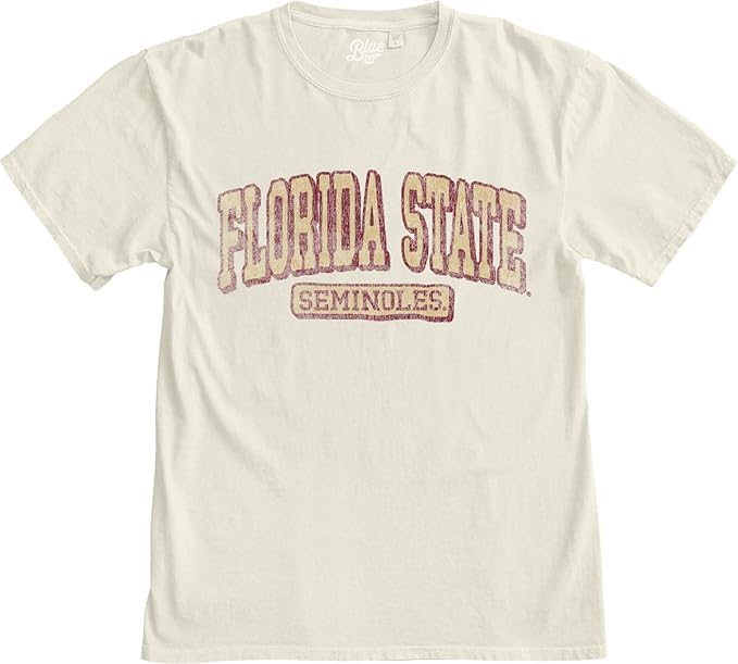 Blue 84 NCAA Unisex-Adult NCAA Officially Licensed T-Shirt Ivory Dyed Ringspun Vintage - Image 4