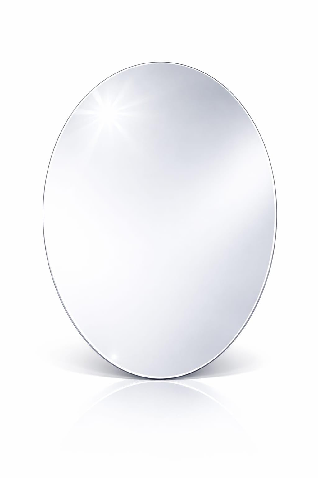 30x40cm Full Length Acrylic Mirror for Wall | Frameless Acrylic Self Adhesive Mirror for Bathroom, Living Room & Dressing Area | Clear Reflection, Waterproof, Wallmount, No Drilling (Oval)-image-19