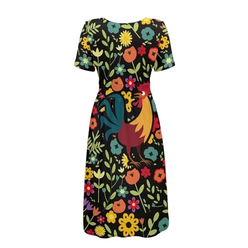 Image of Women's Summer Formal Dresses Short Sleeve Wrap V Neck Dresses Bridesmaid Wedding Guest Dress with Pockets