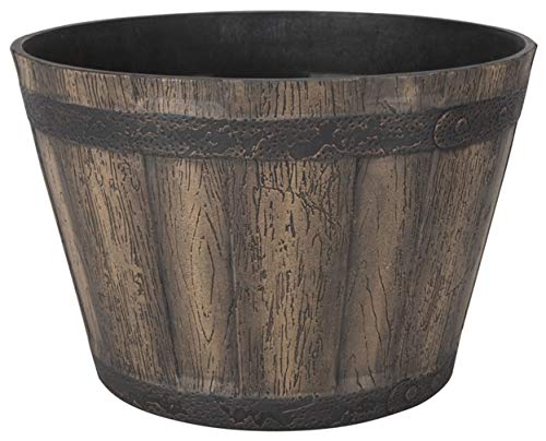 Landscapers Select Pt-s056 Whiskey Barrel Planter, Weathered Oak (Pack of 6)