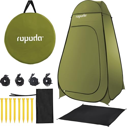 Image of ropoda Pop Up Tent 83 inch x 48 inch x 48 inch Upgrade Privacy Tent, Porta-Potty Changing Portable Changing Room Includes 1 Removable Bottom,8 Stakes,1Removable Rain Cover,1 Carrying Bag(Olive Green)