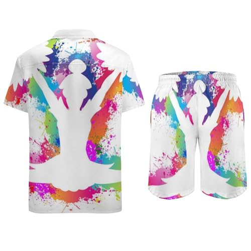 Chemise Hawaïenne Hommes Ensemble pour Éviter la Chaleur, Short et Pantalon de Plage Confort S - 4