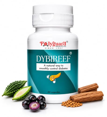 Image of Dybireef capsules | Ayurvedic Sugar Control Capsules with Gurmar, Methi & Karela Extract | Natural Blood Sugar Support & Glucose Management Supplement | enriched with Vijaysar & Jambu Beej extract - 60 Capsules