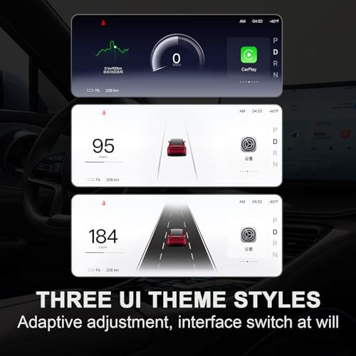 Image of Tlyard 8.9 inch Heads Up Display for Tesla Model Y 2020-2024 Model 3 2017-2023, 2.5D HD Thin CarPlay & Android Auto OTA Updates, No Block AC Vent Sync Autopilot Data with Front Camera
