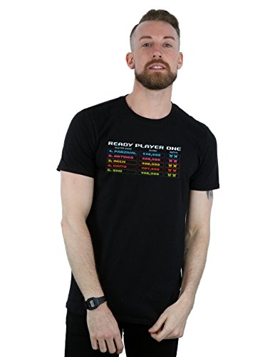 Absolute Cult Ready Player One Men's 8-Bit Scoreboard T-Shirt Black Medium