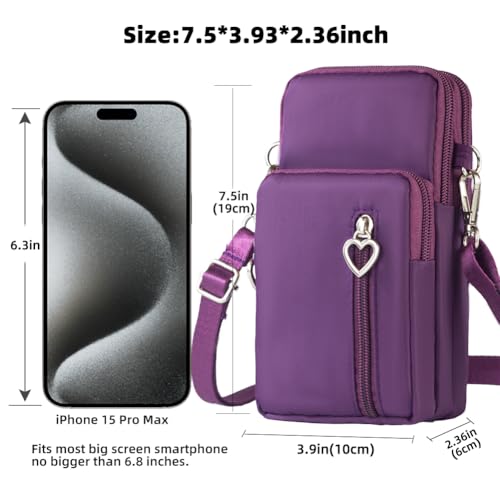 Image of JANKS Small Crossbody Bag for Women - Mini Phone Purses with Crossbody Strap and Wallet - Nylon Arm Bag