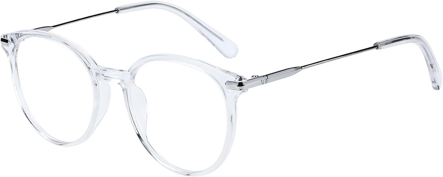 Round Optical Glasses Transparent Frame Clear Lens Eyewear Non-prescription Eyeglasses for Women