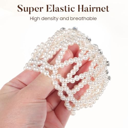 Filet à cheveux au crochet pour chignon de danse blanche et coiffure épaisse