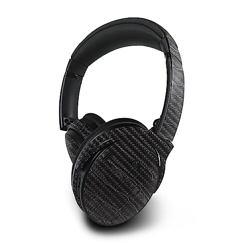 Image of MightySkins Carbon Fiber Skin Compatible with Bose QuietComfort 45 Headphones Black Gator Skin | Protective, Durable Textured Carbon Fiber Finish | Easy to Apply